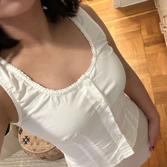 Brandy Melville White Button Up Blouse - Picture 2 of 5